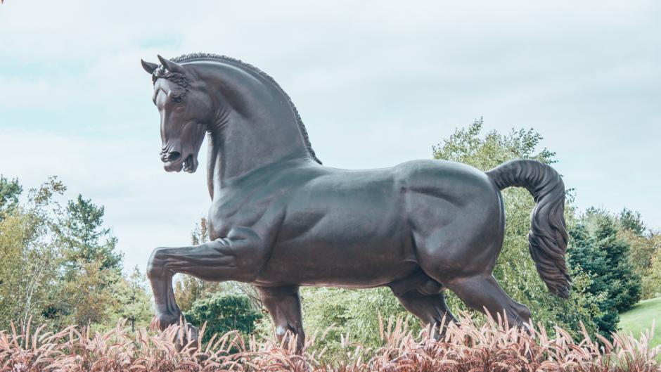 A giant horse sculpture at Frederik Meijer Gardens and Sculpture Park.