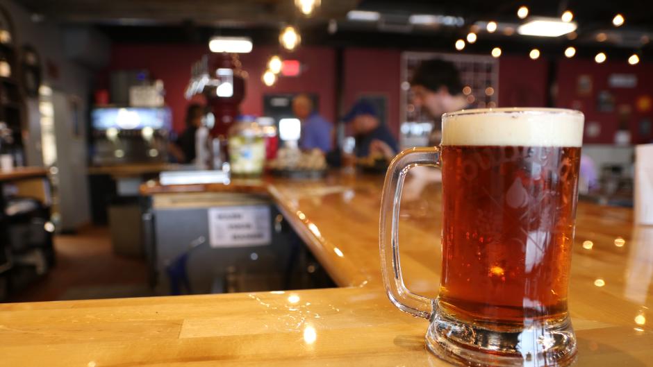 A mug of beer at TwoGuys Brewing