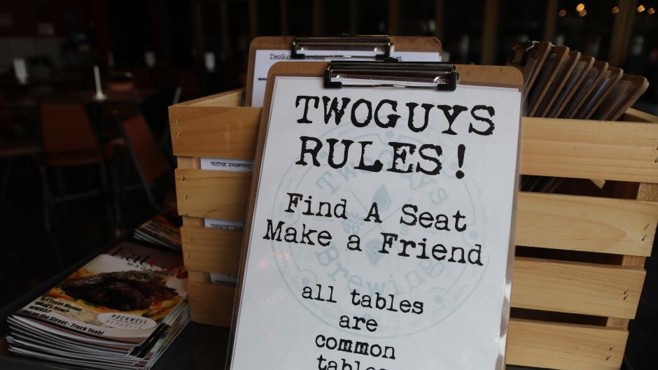 With seasonal menu changes, TwoGuys Brewing offers plenty of food options.