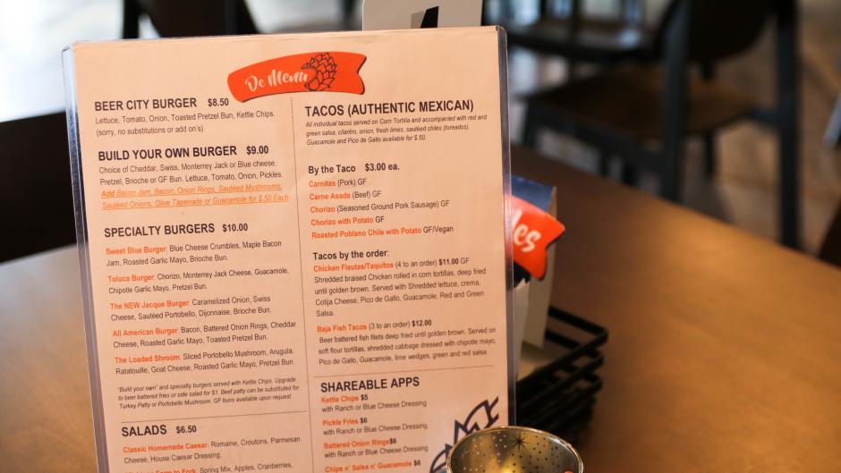 DeHop's Brewing Company & Café also offers a full menu.