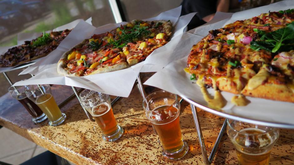 Thornapple Brewing's menu consists of artisan pizzas, hummus, appetizers, and desserts!