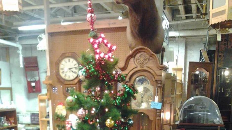 Christmas tree with vintage ornaments