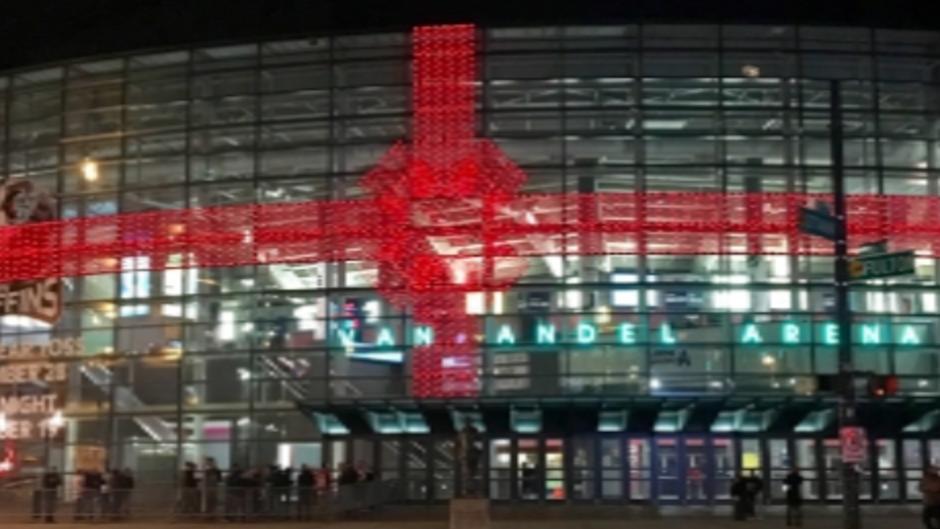 Van Andel Bow holiday lights downtown
