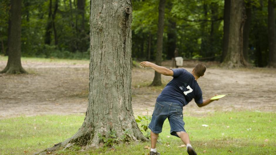 Riverside Park offers two nine-hole disc-golf courses