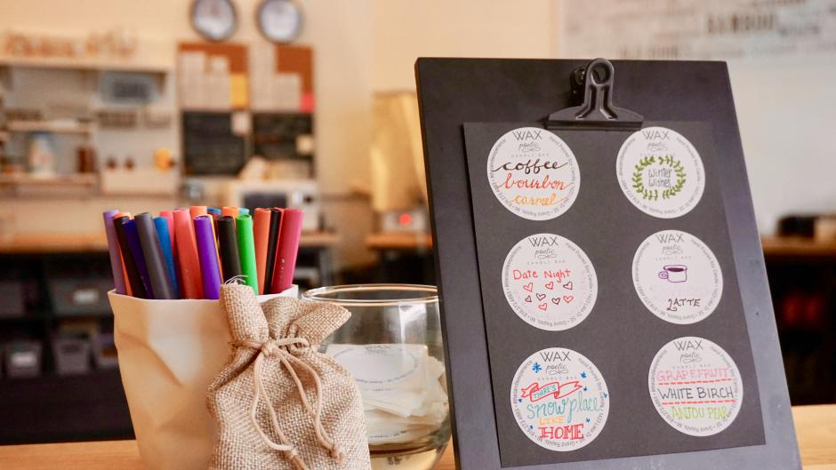 Create a label for your custom candles at Wax Poetic in Grand Rapids