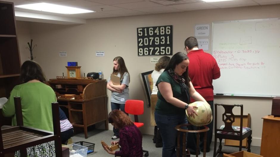 Group Inside The Library in The Great Escape Room Grand Rapids