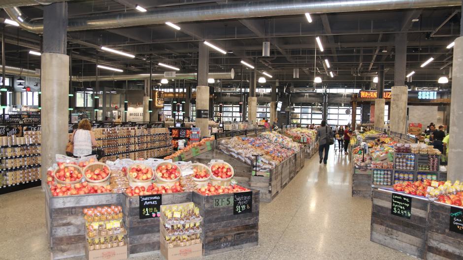 Bridge Street Market offers some of the largest produce offerings in downtown Grand Rapids.