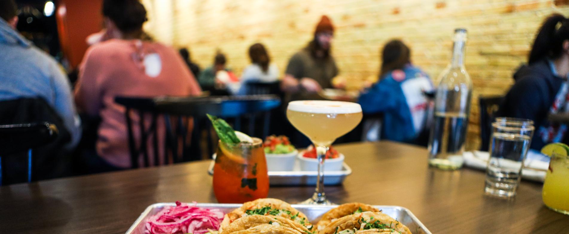 Tacos and margaritas at Luna restaurant