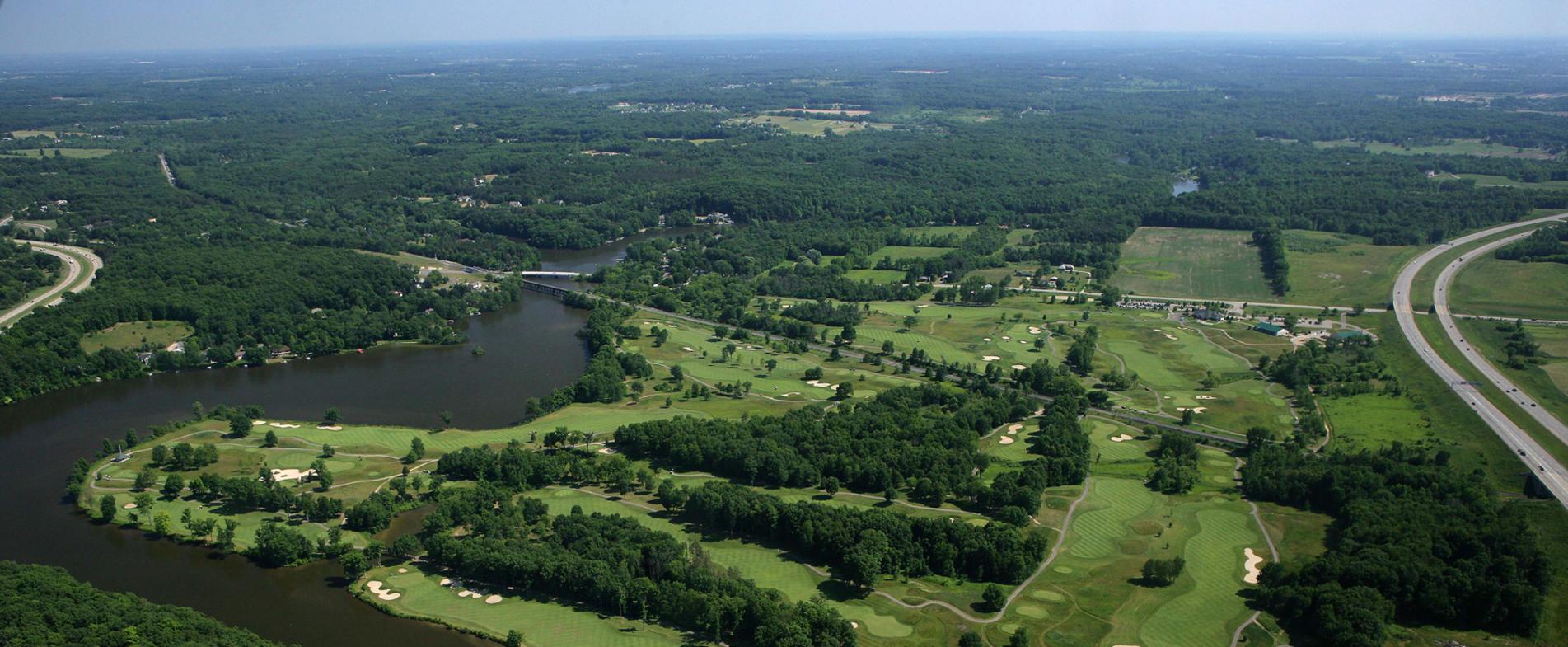 Aerial view of the Golf Club at Thornapple Pointe