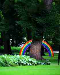 Rainbow in the park under Oslo Pride