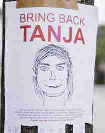 "Missing" poster saying "Bring back Tanja"