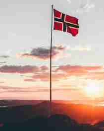 Norsk flagg i Bergen