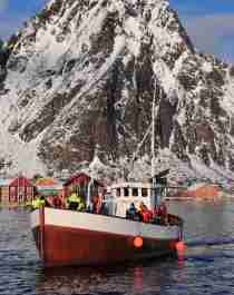 A fishing boat participating in The world cod fishing championship in Lofoten i Northern Norway