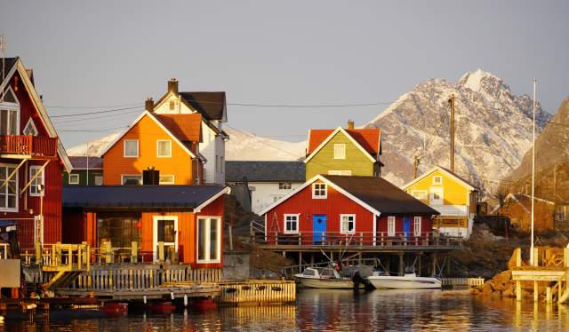 Skrova island and fishing village in Lofoten.