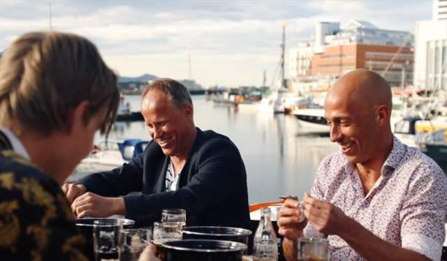 People enjoying food and ice cream in Bodø, Northern Norway