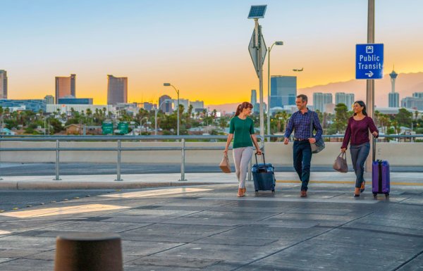 Business travelers at the airport