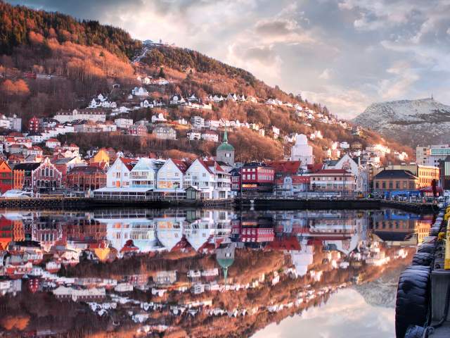The UNESCO world heritage site Bryggen in Bergen, Fjord Norway