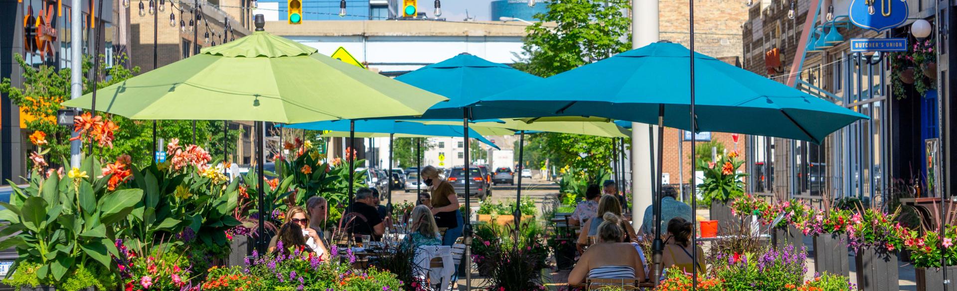 Bridge Street Social Zone for outdoor dining.