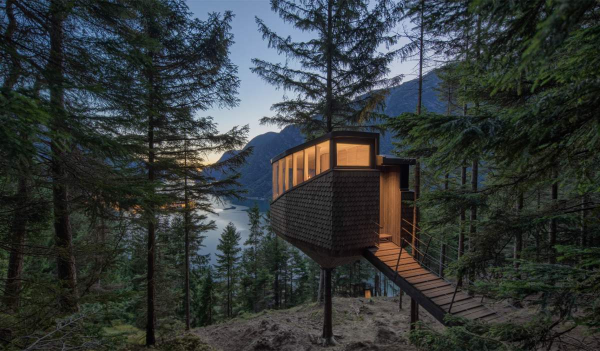 Woodnest Odda tree house, one of Norway’s many treetop cabins