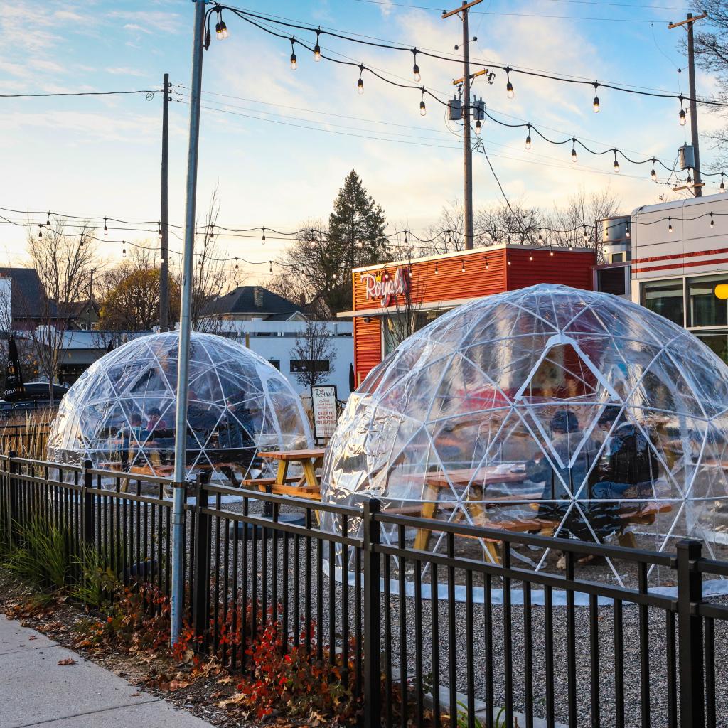 Grand Rapids Outdoor Dining In Winter Heated Igloos Domes Official instagram of dutton cafe • inside @duttongarage • first. grand rapids outdoor dining in winter