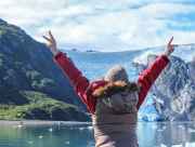 Exploring glacier in Blackstone Bay aboard a day cruise.