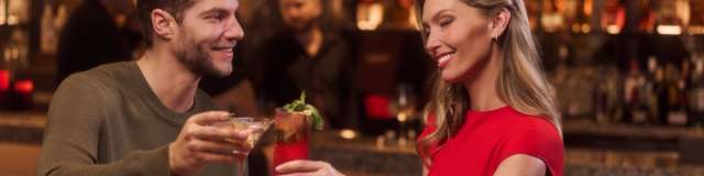 Couple enjoying dinner at Katherine's Steakhouse & Lounge at CasaBlanca Mesquite