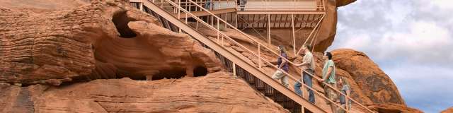 Get an amazing view at the top of this staircase at Valley of Fire national park.
