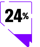 A map of Nevada with the text 24% inside the borders.