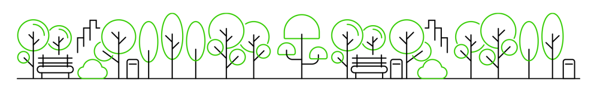 Line icon illustration of a city park.