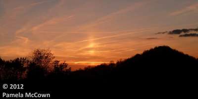 Solar Pillar and Contrails... Oh My!