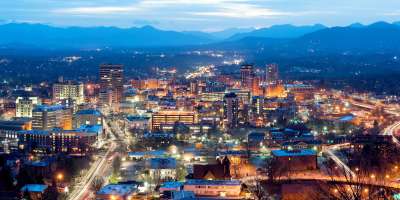 Asheville Downtown Skyline Night