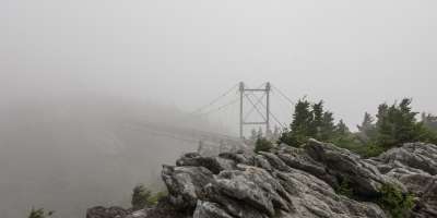 Foggy Grandfather Swinging Bridge