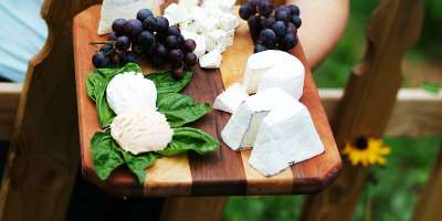 A beautiful selection of cheeses from Looking Glass Creamery in Asheville.