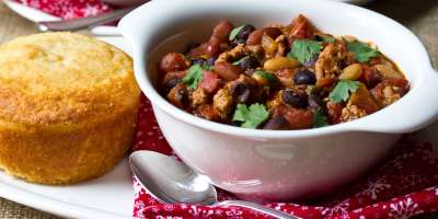 Three Bean Turkey Chipotle Chili #Recipe | ExploreAsheville.com