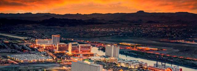 A stunning aerial view of the Laughlin, Nevada sunset!