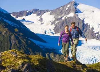 Hiking near glaciers in Anchorage