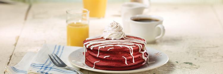 Food - Red Velvet Pancakes Red Velvet Pancakes at Anna's House in Grand Rapids