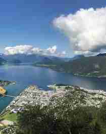 The Romsdalsfjord by the city of Åndalsnes in Fjord Norway
