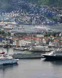 Panorama view of Bergen harbour