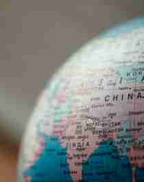 Globus som viser Kina.