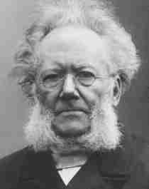 The Norwegian playwright and poet Henrik Ibsen. Black and white photo.