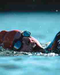 Triathlon athlete swimming