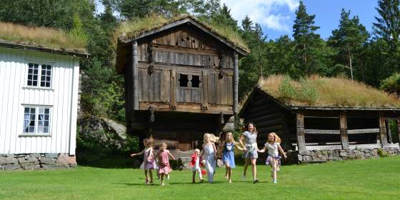 Kristiansand museum old houses and happy children