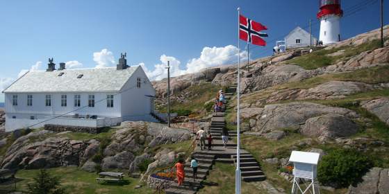 The lighthousekeepers house and the lighthouse at Lindesnes