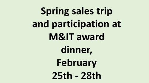 UK Spring sales trip and M&IT award