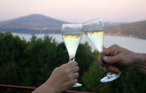 Wine with a view of Canandaigua Lake
