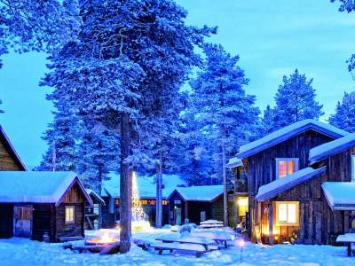 Historisk hotell Herangtunet i Valdres om vinteren