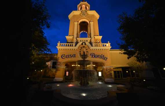 Family Restaurants In Denver Visit Exterior Night Shot Of Casa Bonita