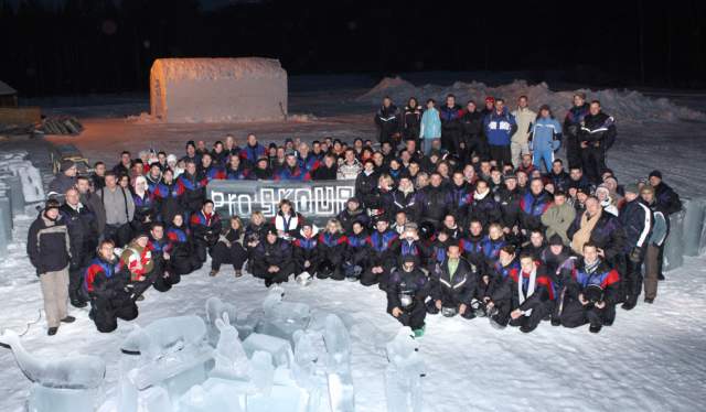 Employees of PROGROUP help building the Sorrisniva Igloo Hotel in Alta, Northern Norway