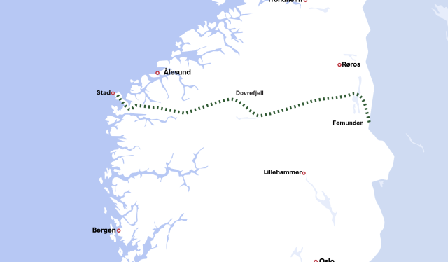 Across Norway hiking map – Femunden to Stad